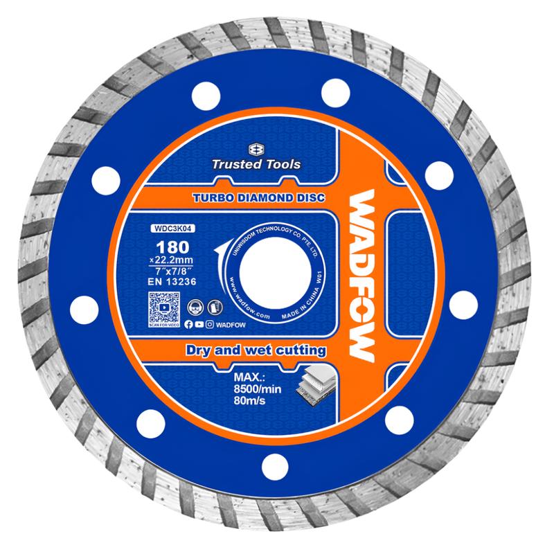 Wadfow 180x22.2mm Turbo Diamond Cutting Disc - WDC3K04