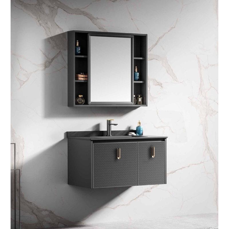 Bathroom Luxury 80cm Wall-Mounted Vanity Cabinet with Mirror - WK-K-9630