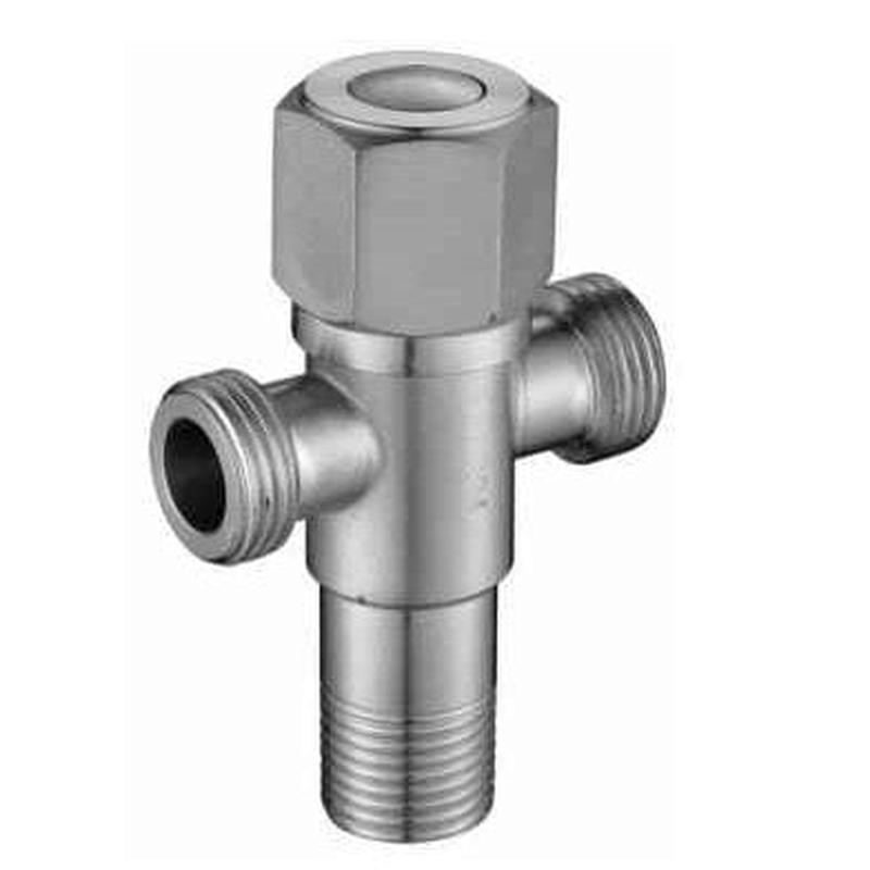 Stainless Steel Two-Way Angle Valve Bibcock Adapter Connector Faucet - J3309
